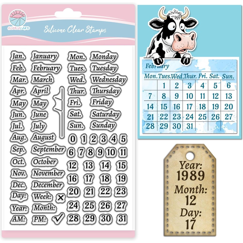 Clear Silicone Stamps For Card Making - Sello transparente de calendario para álbum