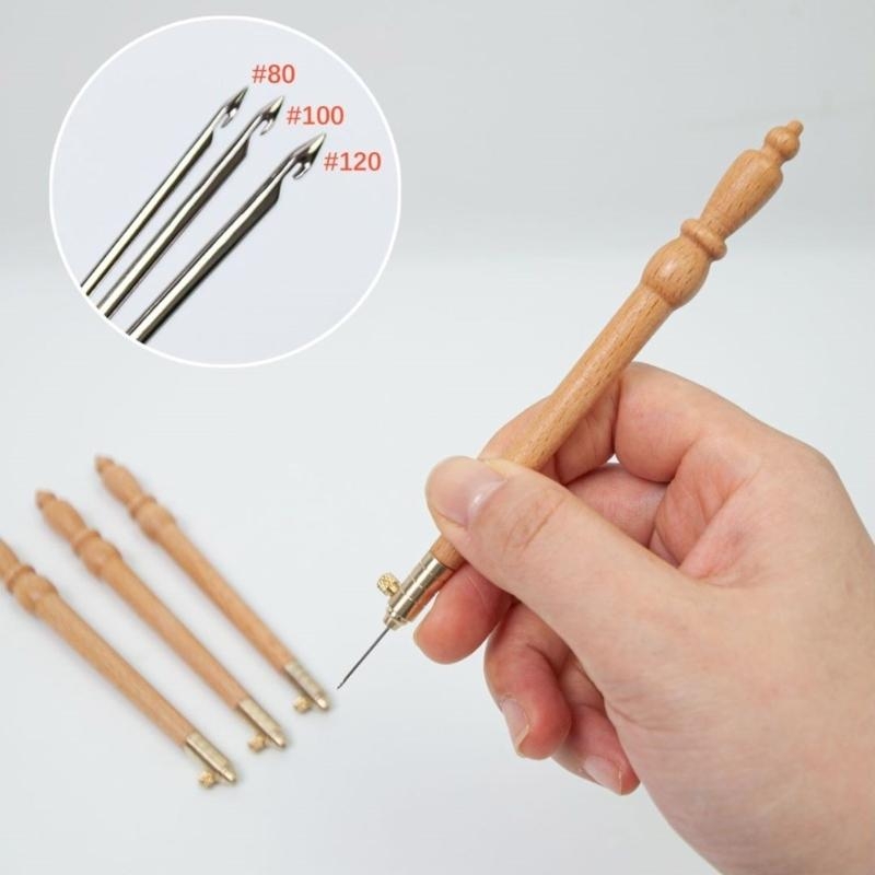Gancho bordado Gancho cuentas  - Wooden Crochet Hooks Ergonomic Handle reseña y precio