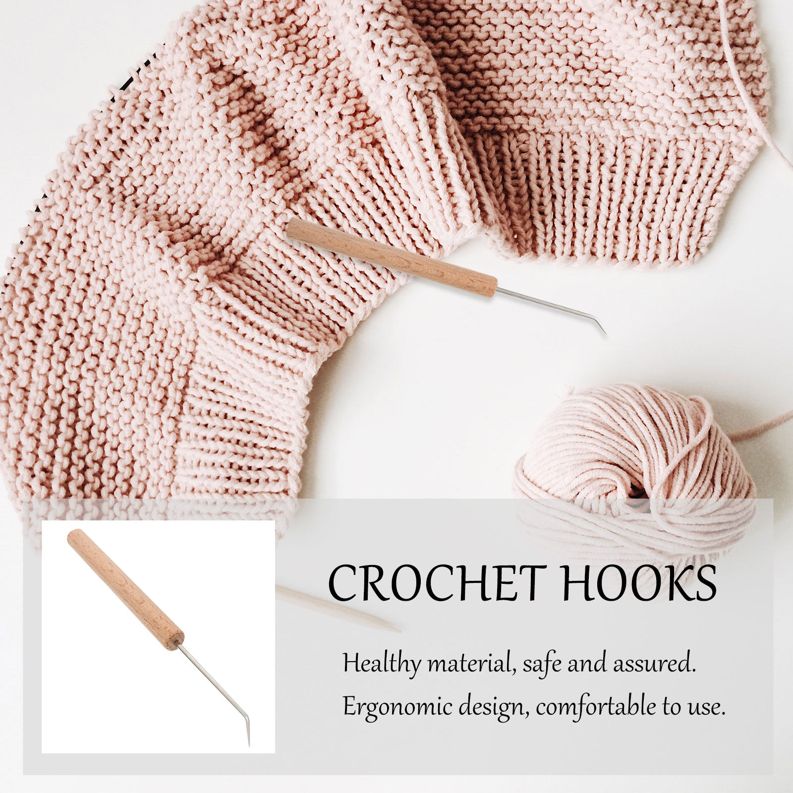 Agujas de ganchillo con mango  - Wooden Crochet Hooks Ergonomic Handle reseña y precio