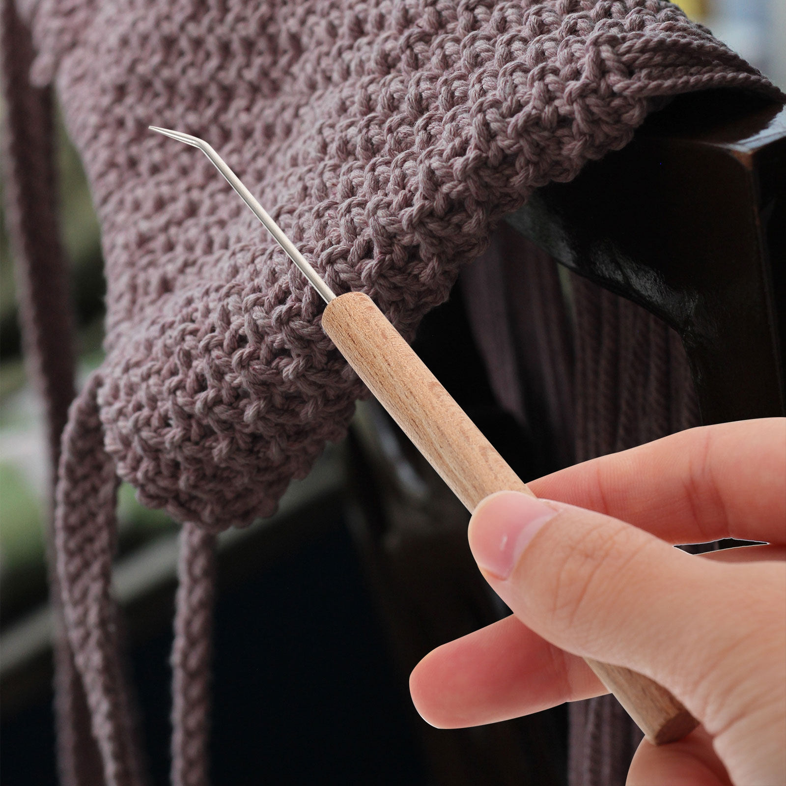 Agujas de ganchillo con mango  - Wooden Crochet Hooks Ergonomic Handle reseña y precio