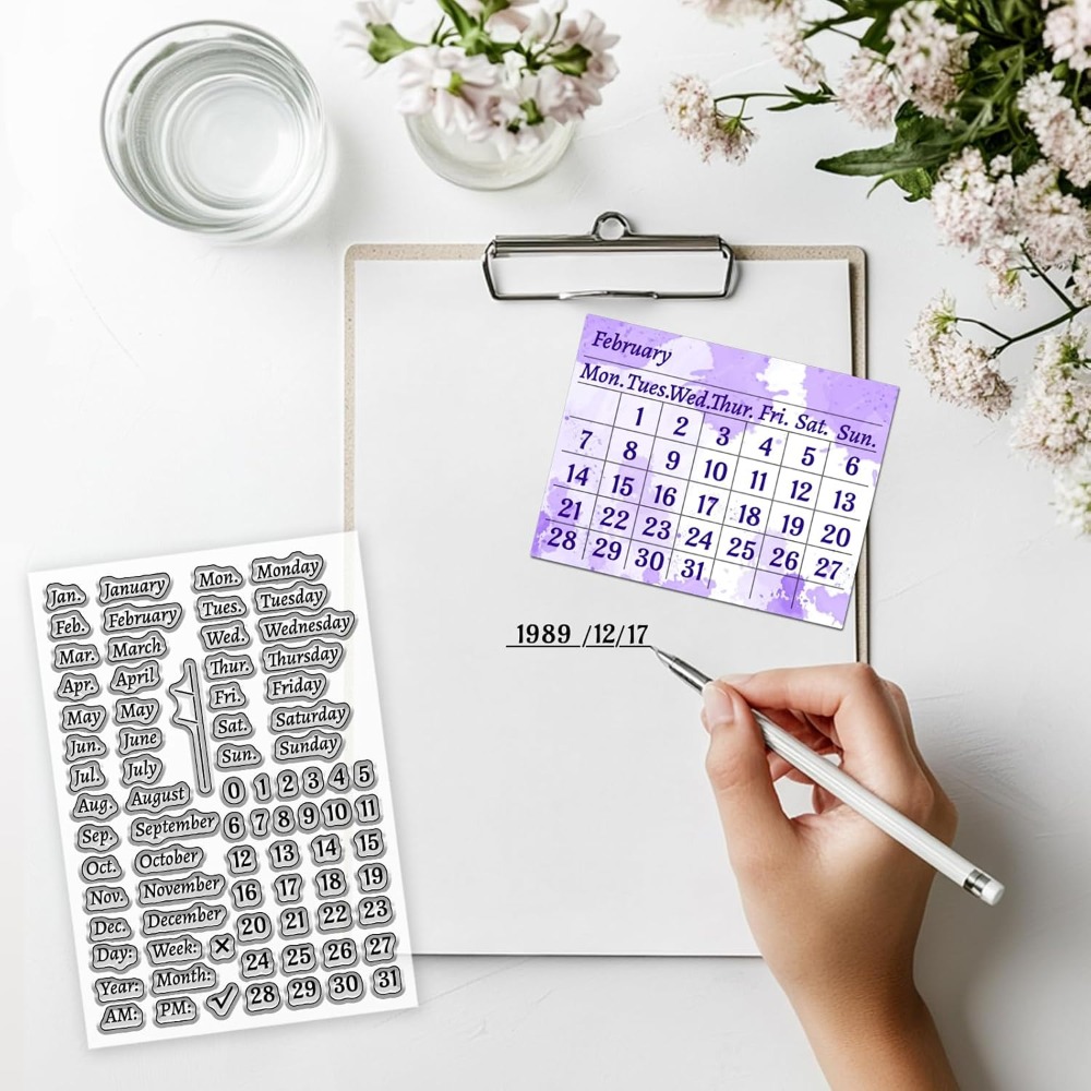 Sello transparente de calendar - Clear Silicone Stamps For Card Making reseña y precio